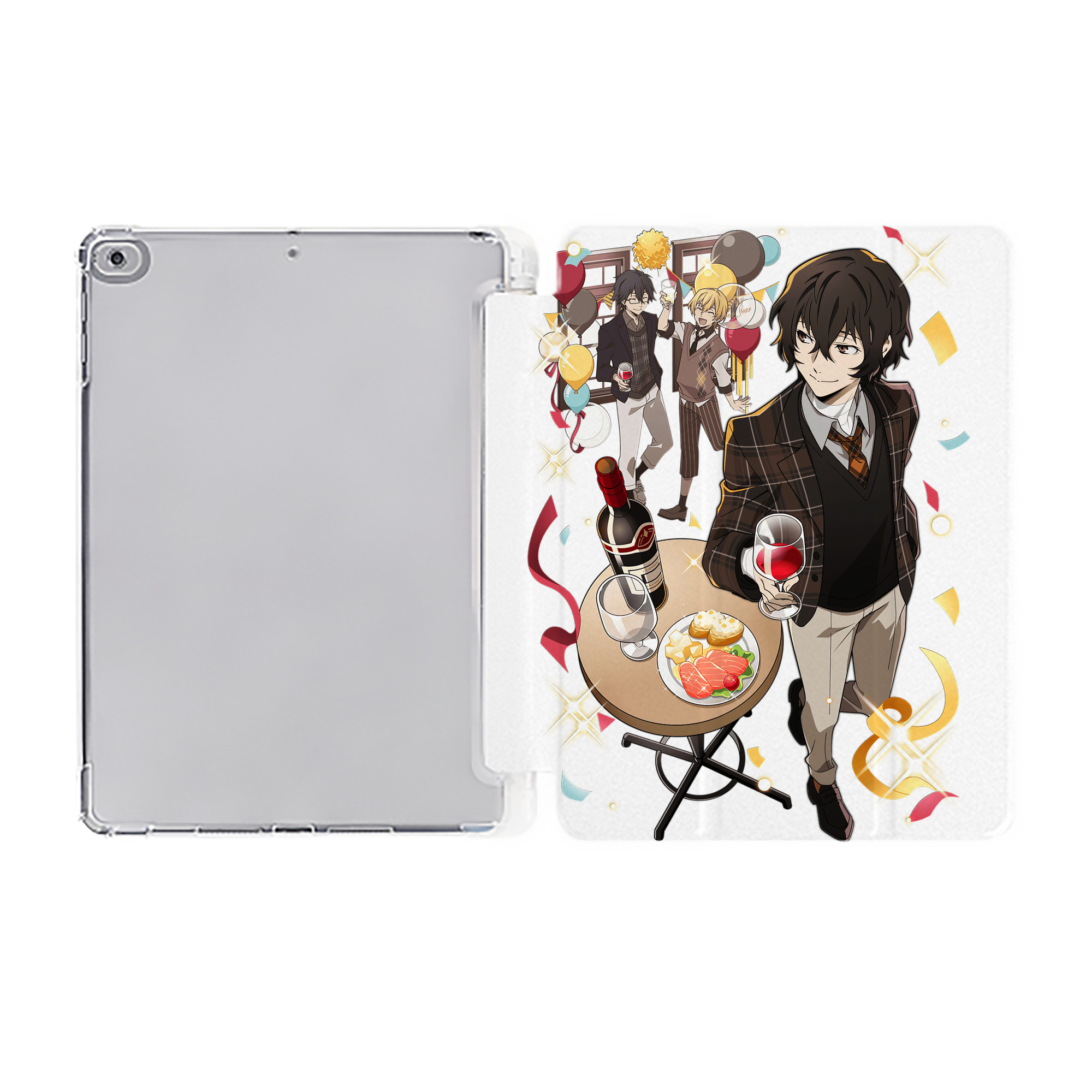 （画像用） 文豪ストレイドッグス Bungo Stray Dogs IPad ケース ペン収納付き 三つ折りスタンド PUレザー×シリコン 対応機種9.5/10.5/10.9インチ